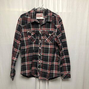 Reclaim Plaid Shirt Mens Size XL Athletic Fit Cotton Long Sleeve Western